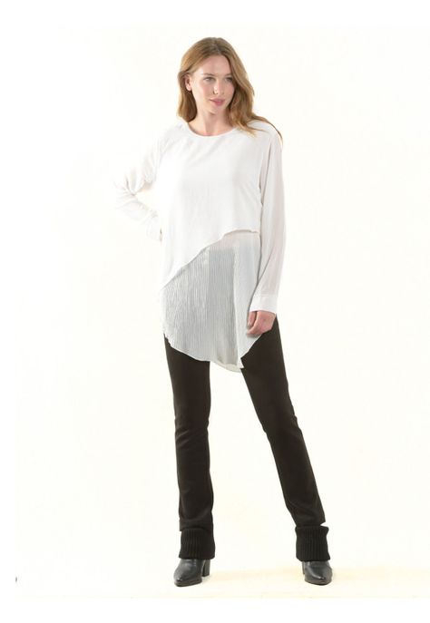 Blusa Larga Italiana Blanco-0