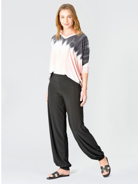 Pantalón Puño Elasticado Negro-0