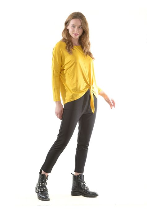 Polera M/L Nudo Amarillo-0