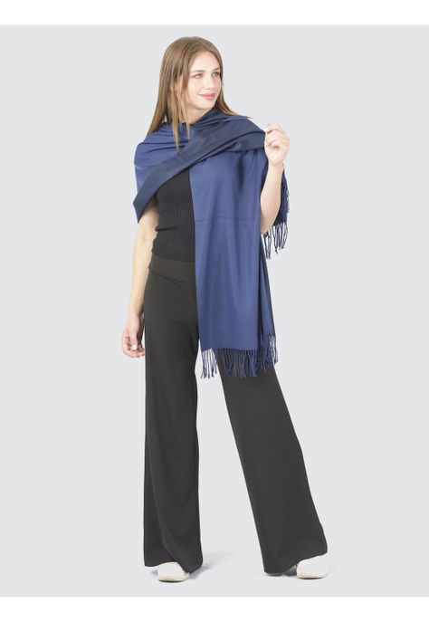 Echarpe Italiano Liso Azul-2