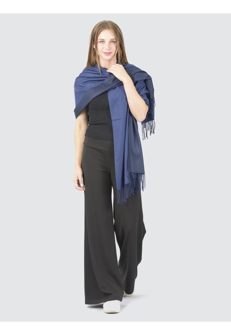 Echarpe Italiano Liso Azul-3