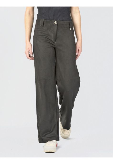 Pantalón Ancho Gamuza Negro-1