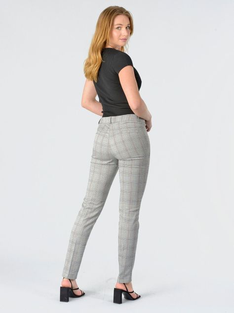 Pantalón Cuadrille Recto Gris/Burdeo-3