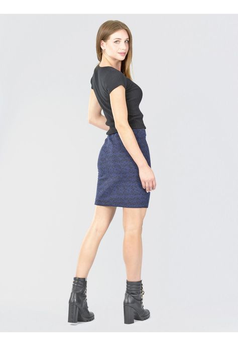 Falda Brocato Elasticada Azul-4