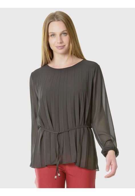 Blusa Plizada Italiana Negro-1
