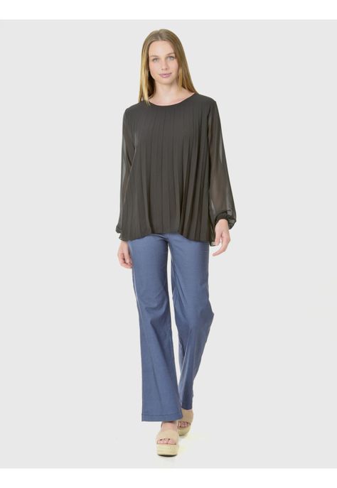 Blusa Plizada Italiana Negro-3