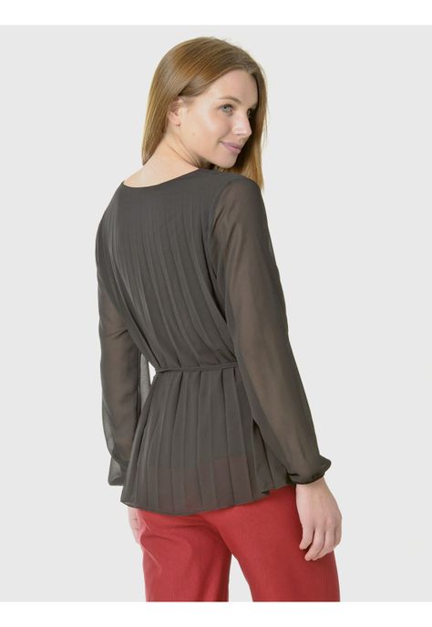 Blusa Plizada Italiana Negro-4