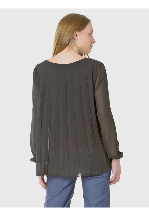 Blusa Plizada Italiana Negro-6