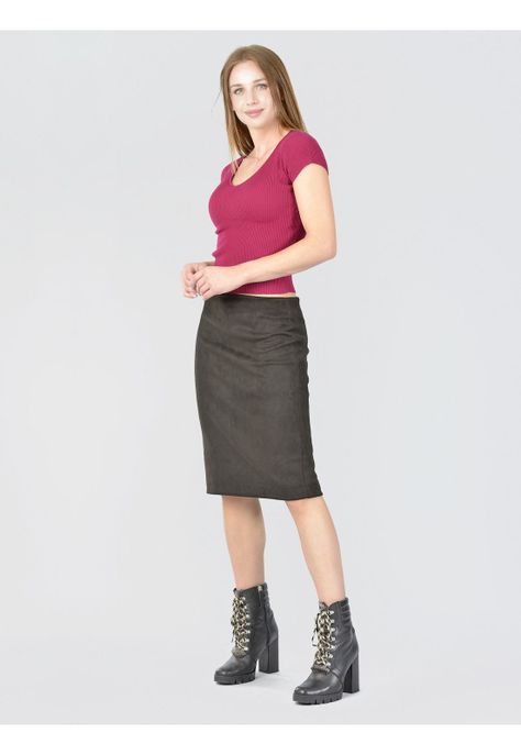 Falda Gamuza Negro-4