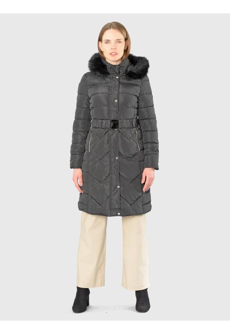 Parka Cinturón Italiana Negro-1