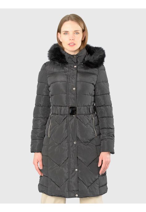 Parka Cinturón Italiana Negro-2