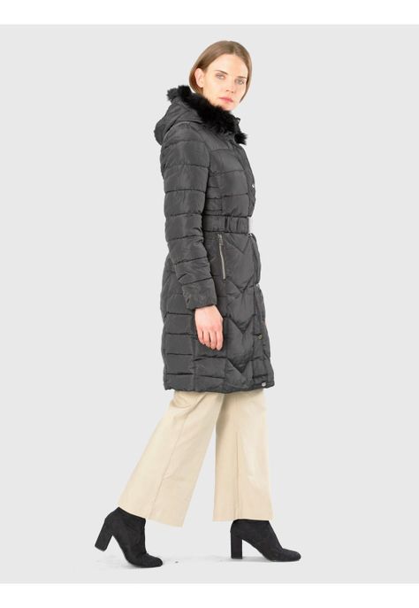 Parka Cinturón Italiana Negro-3
