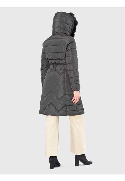Parka Cinturón Italiana Negro-4