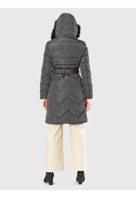 Parka Cinturón Italiana Negro-5