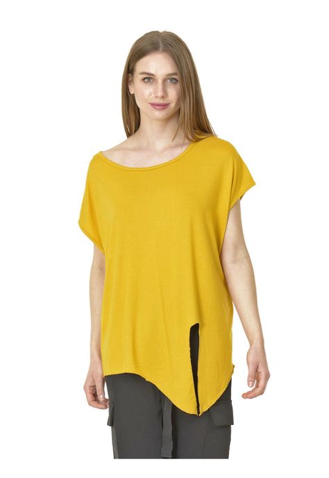 Polera Nudo Lisa Amarillo-0