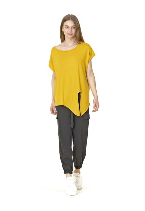 Polera Nudo Lisa Amarillo-1