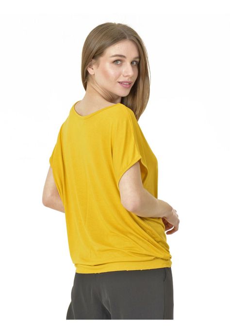 Polera Nudo Lisa Amarillo-4