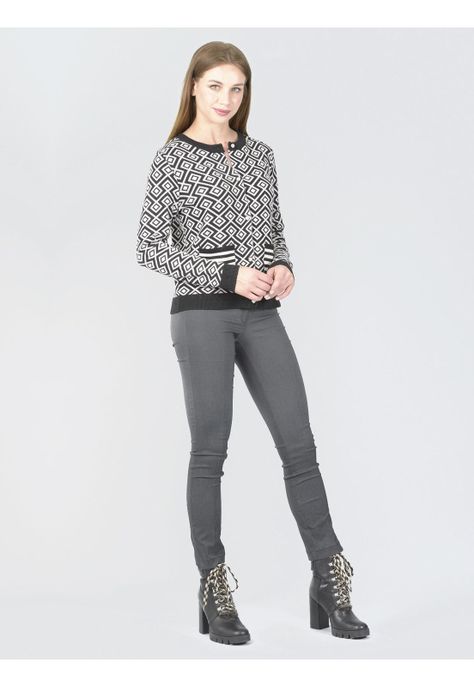 Chaleco Italiano Rombos Negro-1