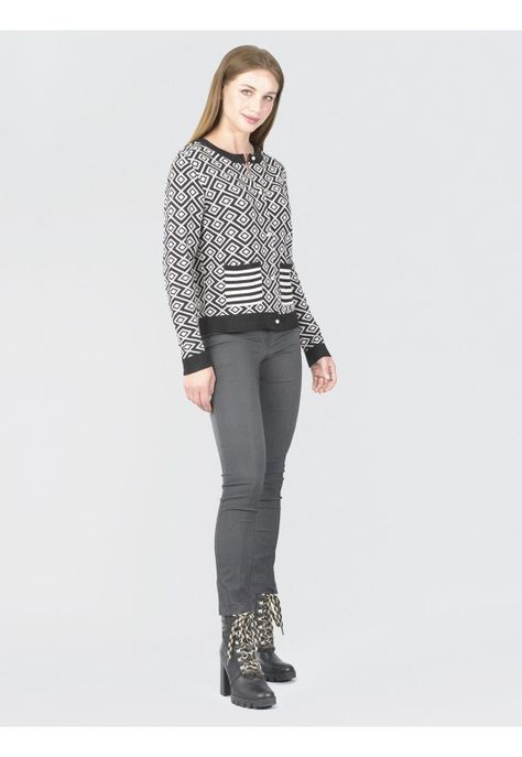 Chaleco Italiano Rombos Negro-2
