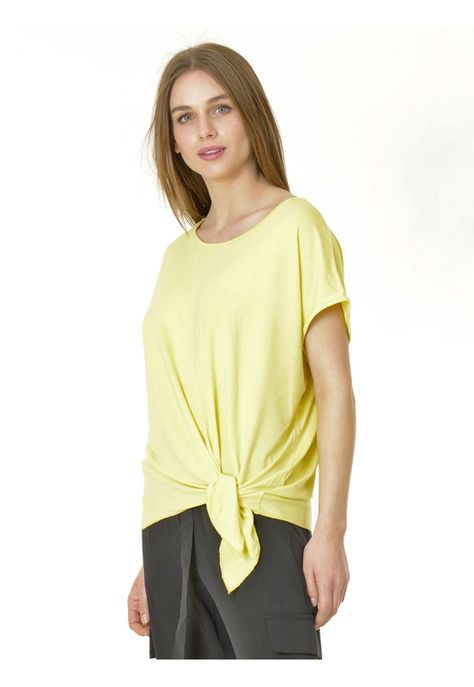 Polera Nudo Lisa Amarillo Claro-0