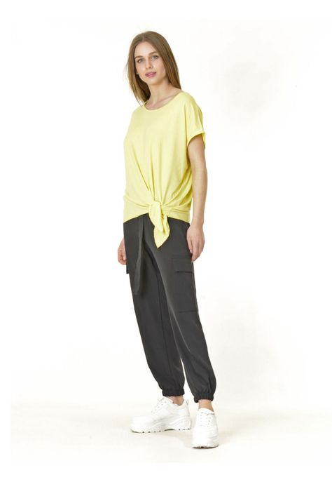 Polera Nudo Lisa Amarillo Claro-1
