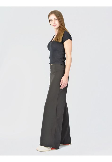 Pantalón Pata Ancha Negro-3