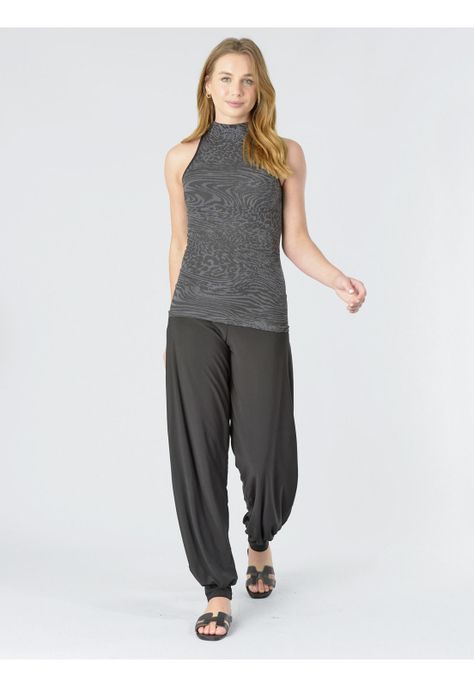 Polera Sin Mangas Elasticada Gris-0