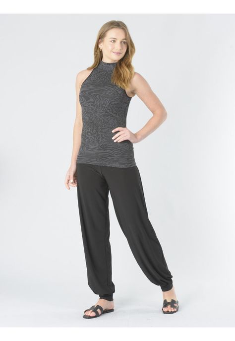 Polera Sin Mangas Elasticada Gris-2