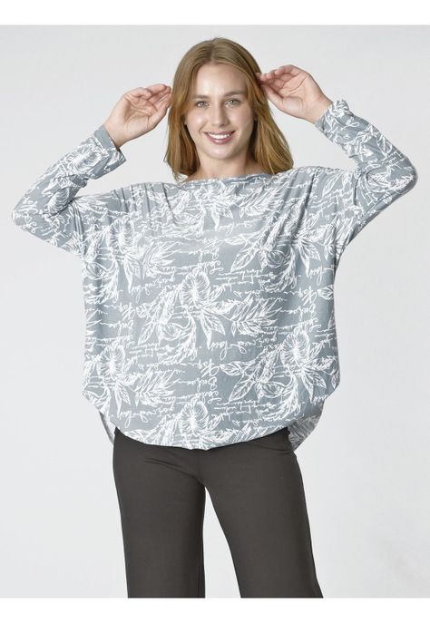 Polera Gianella Estampada Celeste-1