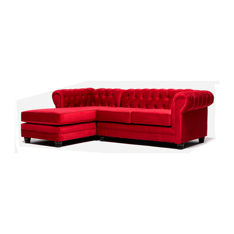 Seccional Chesterfield Izquierdo Rojo-0