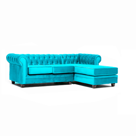 Seccional Chesterfield Derecho Turquesa-0