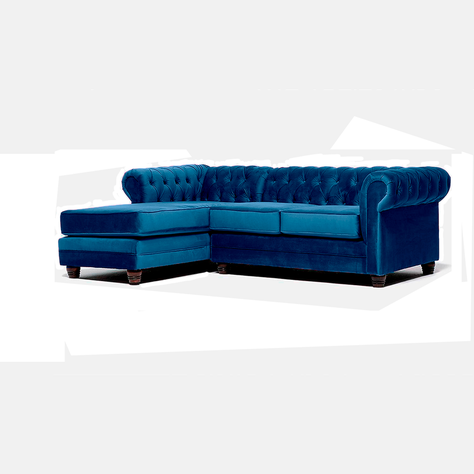 Seccional Chesterfield Izquierdo Azul-0