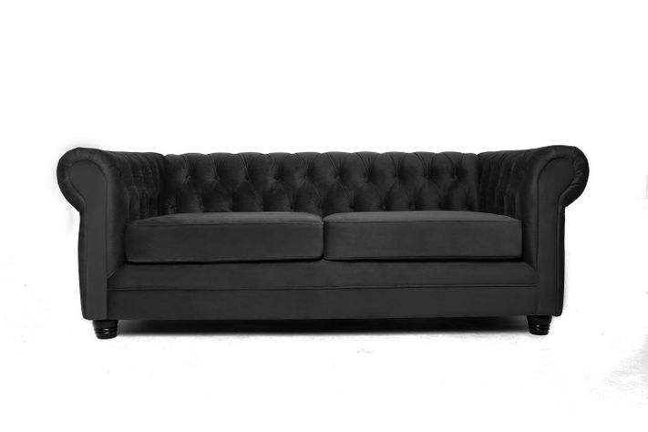 Sofá Chesterfield 3C Velvet Negro-0