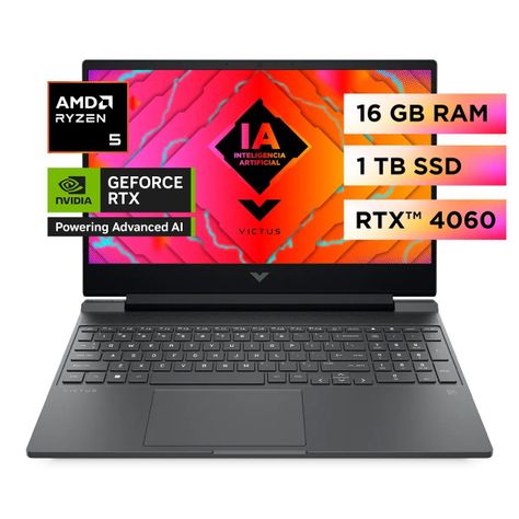 Notebook HP Gamer 15-fb2024la R5 16GB RAM 1TB SSD RTX4060 8GB-1