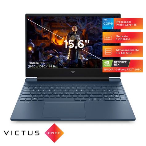 NOTEBOOK HP GAMER 15-FA1008LA I5 8GB 512GB RTX2050 4GB-1