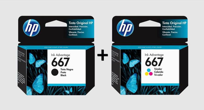 Pack tintas HP 667 Negra + 667 Tricolor-0