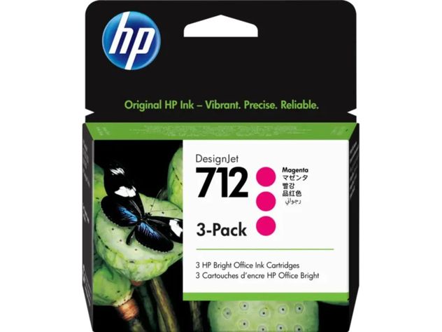Pack de 3 Cartuchos de Tinta HP DesignJet 712 Magenta Original-0