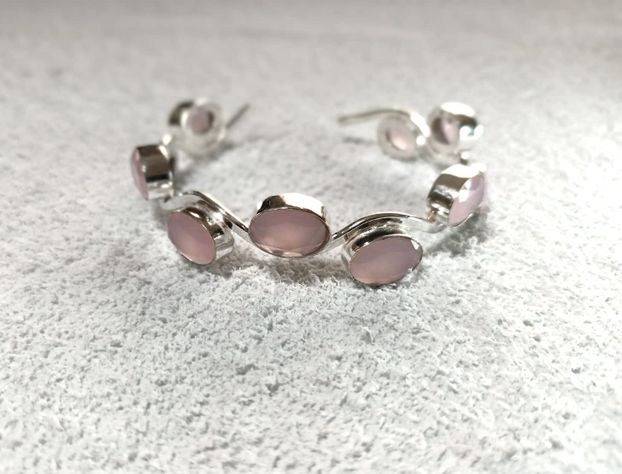 Pulsera esclava cuarzo rosa-2