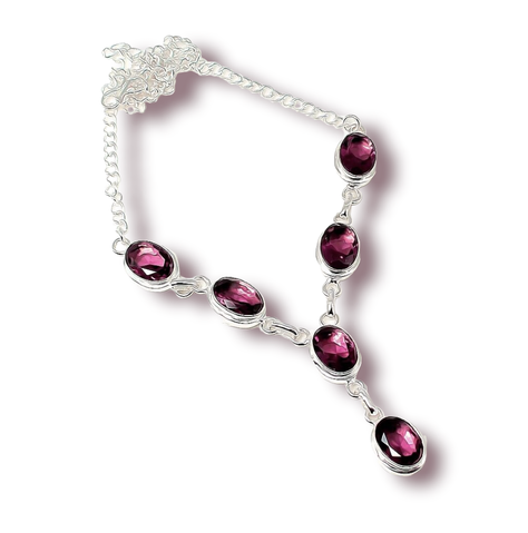 Collar amatista facetado -0