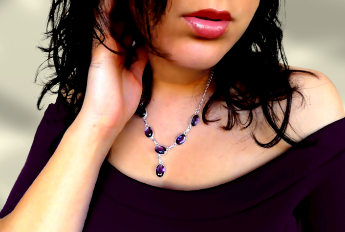 Collar amatista facetado -1