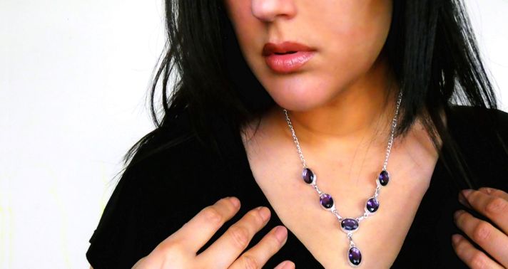Collar amatista facetado -2