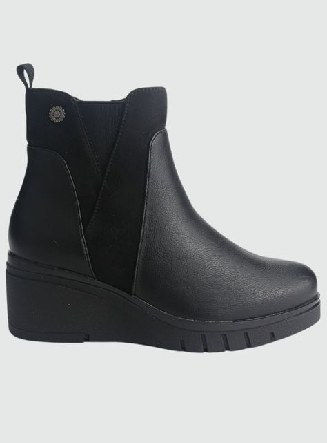 Botin Chalada Mujer Wedgenew-1 Negro Casual-0