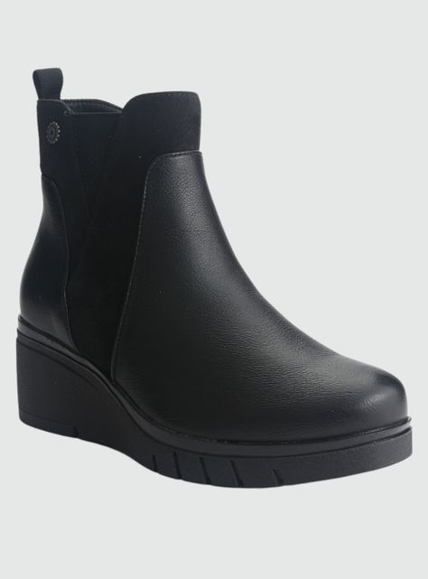 Botin Chalada Mujer Wedgenew-1 Negro Casual-2