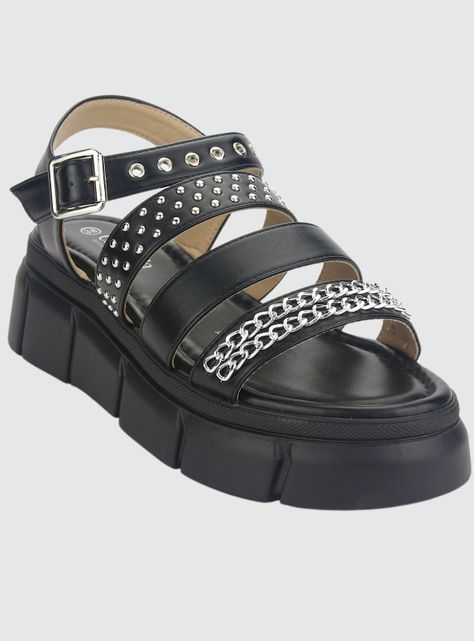 Sandalia Chalada Mujer Visa-1 Negro Casual-2