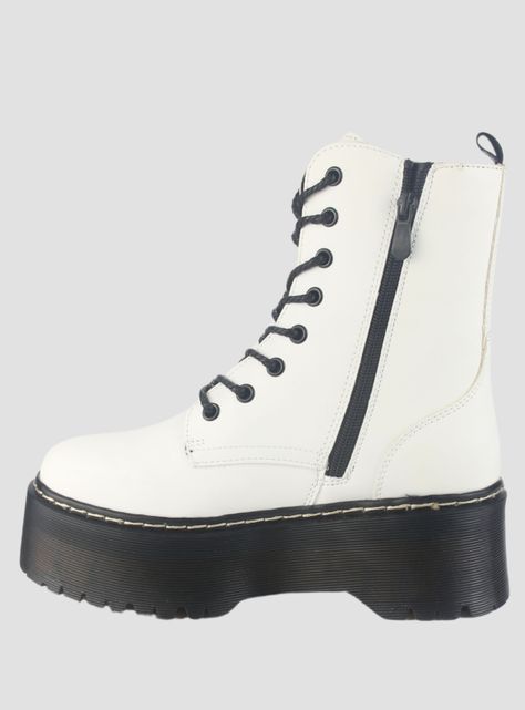 Botin Chalada Mujer Poolh-9 Blanco Plataforma-1