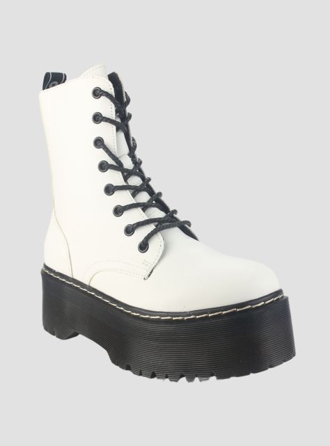 Botin Chalada Mujer Poolh-9 Blanco Plataforma-2