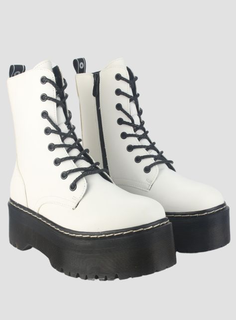 Botin Chalada Mujer Poolh-9 Blanco Plataforma-4