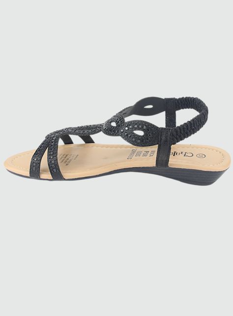 Sandalia Chalada Mujer Call-16 Negro Casual-1