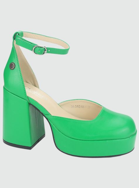 Zapato Chalada Mujer Dream-1 Verde Plataforma-0