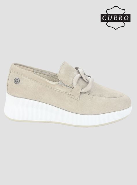 Mocasin de Cuero Chalada Mujer Ivana-1 Beige Casual-1
